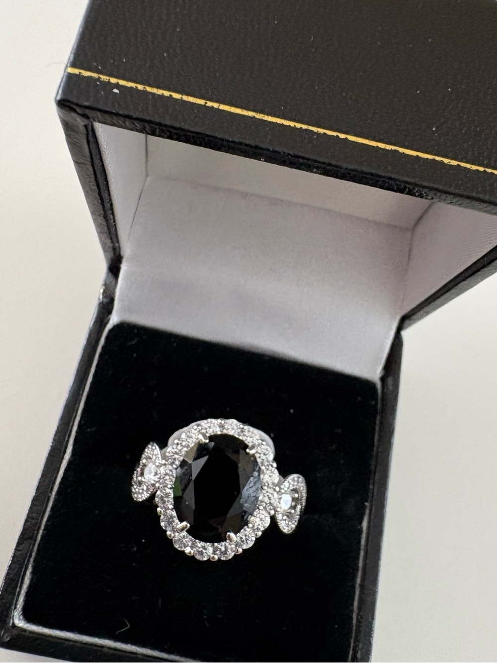 Bomb Party The 2424 Ring RG77681 Black Onyx CZ Rhodium Plating - Picture 3 of 7